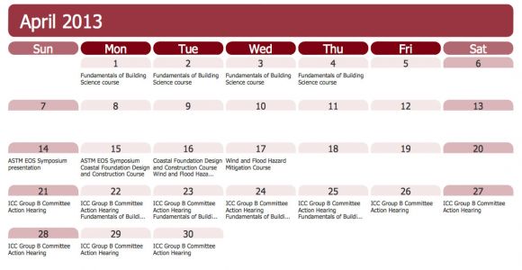 Calendar Of Activities Template Blank Calendar Template