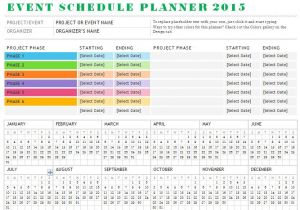 Calendar Of events Template Word Sample event Schedule Planner Template formal Word Templates