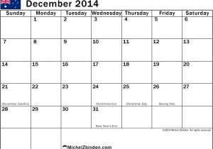 Calendar Template 2014 Australia Free Printing Of December 2014 Calendar Holidays In