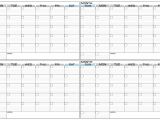 Calendar Template 4 Months Per Page Printable 4 Month Calendar Four Month Calendar Template 4