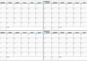 Calendar Template 4 Months Per Page Printable 4 Month Calendar Four Month Calendar Template 4