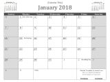 Calendar Template by Vertex42 Com 2018 Calendar Template Calendar Printable Free