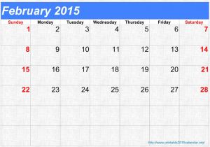 Calendar Template for February 2015 9 Best Images Of Blank February Calendar 2015 Printable