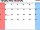 Calendar Template for February 2015 February 2015 Calendars for Word Excel Pdf
