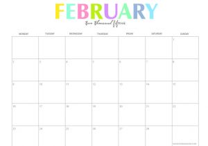 Calendar Template for February 2015 the Colorful 2015 Monthly Calendars by Shiningmom Com are