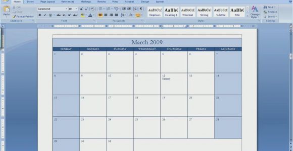 Calendar Template for Word 2007 Best Photos Of Create A Blank Calendar Free Printable