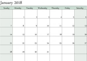 Calendar Template to Type In 2018 New Year Calendar Printable Templates Printable