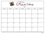 Calendar Template to Type In Printable 30 Day Calendar 30 Day Workout Calendar Plan