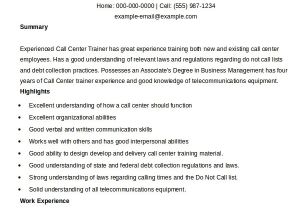 Call Center Resume Examples and Samples Call Center Resume Template Learnhowtoloseweight Net
