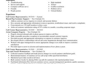Call Center Resume Examples and Samples Simple Call Center Representative Resume Example Livecareer