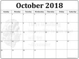 Calnedar Template October 2018 Calendar 56 Templates Of 2018 Printable