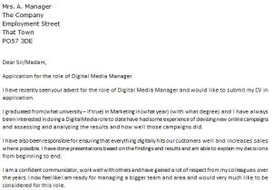 Campaign Manager Cover Letter Digital Media Manager Cover Letter Example Icover org Uk