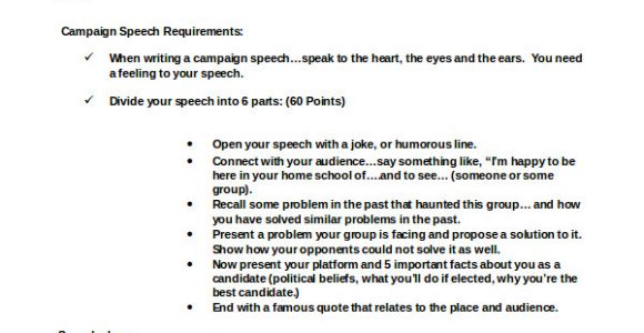 Campaign Speech Template 8 Campaign Speech Examples Templates Pdf Word Sample