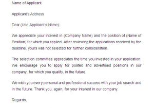 Candidate Rejection Email Template 27 Rejection Letters Template Hr Templates Free