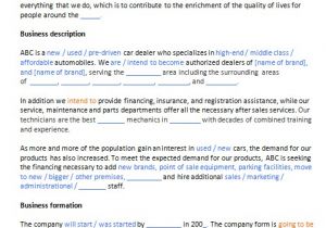 Car Dealership Business Plan Template Car Dealer Business Plan Template Business Plan Templates