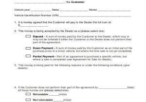 Car Deposit Contract Template 10 Deposit Agreement form Samples Free Sample Example