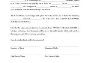 Car Deposit Contract Template Receipt for Deposit On Purchase Of Vehicle Legal forms