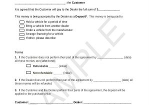 Car Deposit Contract Template Sample Deposit Contract forms 7 Free Documents In Word Pdf