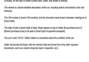 Car Sale Template Contract 11 Vehicle Sales Agreement Samples Free Word Pdf