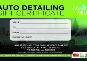 Car Wash Gift Certificate Template Gift Certificates Ecogreen Mobile Detailing