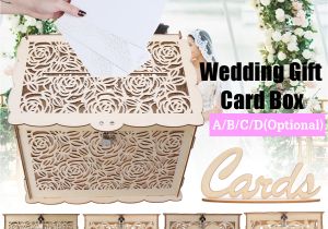 Card and Gift Holder Wedding Details About Diy Wooden Wedding Card Box with Lock Money Gift Rustic Box for Wedding Party