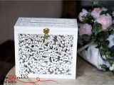 Card and Gift Holder Wedding Wedding Card Box with Slot Card Box with Lock White