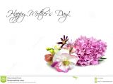 Card Background for Mothers Day Happy Mothers Day Card with Flowers On White Stock Image