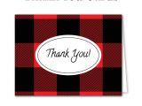 Card Background Red and Black Buffalo Plaid Thank You Cards Free Download Easy to