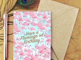 Card Birthday Wishes with Name Flamboyance Flamingo Od Birthday Greetings Card Also the Bison