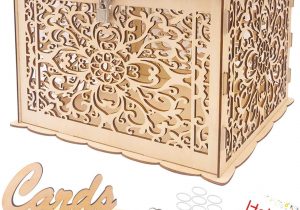 Card Box for Wedding with Lock Hokic Diy Wedding Card Box with Lock Large Rustic Wood Wedding Gift Box Money Box for Rustic Wedding Bridal Baby Shower Birthday Rainforest theme