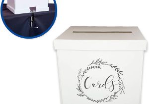 Card Box for Wedding with Lock Upgraded Security Sweet Brite Wedding Card Box with C Clamp Wedding Envelope Box Card Holder for Reception or Parties Gift Card Box for Baby