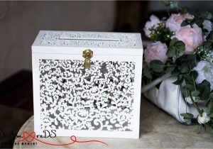 Card Box for Wedding with Lock Wedding Card Box with Slot Card Box with Lock White