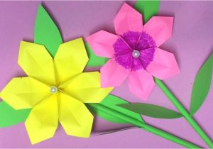 Card Decoration with Paper Flower How to Make origami Flower with Paper Making Paper Flowers