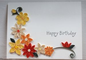 Card Design for Birthday Handmade Handcrafted Birthday Card with Paper Quilled Flowers Mit