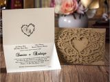 Card Design for Indian Wedding Gold Lace Cut Wedding Invitation with Motifs and Heart
