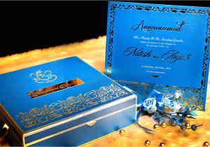 Card Design for Indian Wedding Turquoise Metal Wedding Invitation Stamp Wedding Card