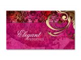Card Design for Indian Wedding Wedding event Planner Indian Damask Pink Gold Business Card
