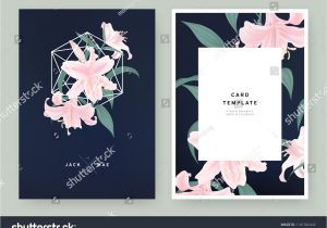 Card Design with Vintage Background Floral Wedding Invitation Card Template Design Pink Lily