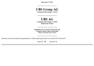Card Effect Name for Nostro Ubs Group Ag Commission File Number Ubs Ag Commission File
