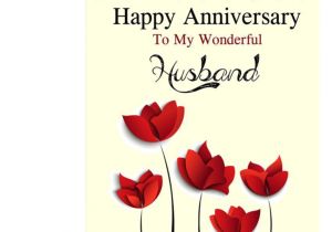 Card for Anniversary with Name Happy Anniversary to My Wonderful Husband Greeting Card
