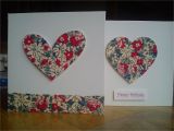 Card for Best Friend Handmade Handmade Fabric Heart Cards Fabric Cards Anniversary
