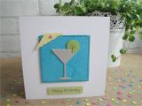 Card Greetings for 21st Birthday Cocktail Birthday Card or Congratulations Card Handmade