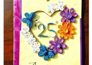 Card Greetings for Wedding Anniversary Bonitahub Multicolour Happy 25th Anniversary Card Buy