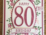 Card Happy Birthday with Name Really Lovely Large Hand Finished Blue White 80th Card
