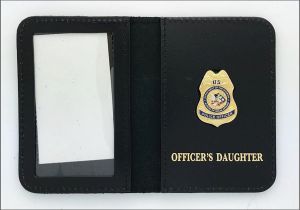 Card Holder Name In Hindi Bureau Of Indian Affairs Police Officer Mini Badge Id Cases with Your Choice Of Family Member Embossing