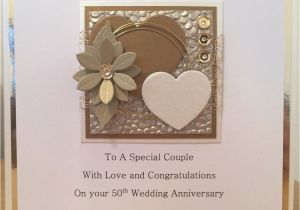 Card Ideas for Wedding Anniversary Details About Elegant Handmade Personalised Golden 50th