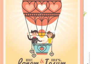 Card Invitation Hot Air Balloon Groom and Bride On Balloon Wedding Invitation Card Stock