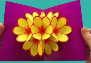 Card Ka Flower Banana Sikhaye Pop Up Card Flower Mother S Day Crafts Tutorial Pop Up Card Mother S Day