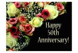 Card Messages for 50th Wedding Anniversary Happy 50th Anniversary Roses Postcard Zazzle Com with