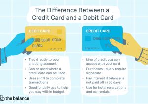 Card Name What Does It Mean the Difference Between Credit Card and A Debit Card